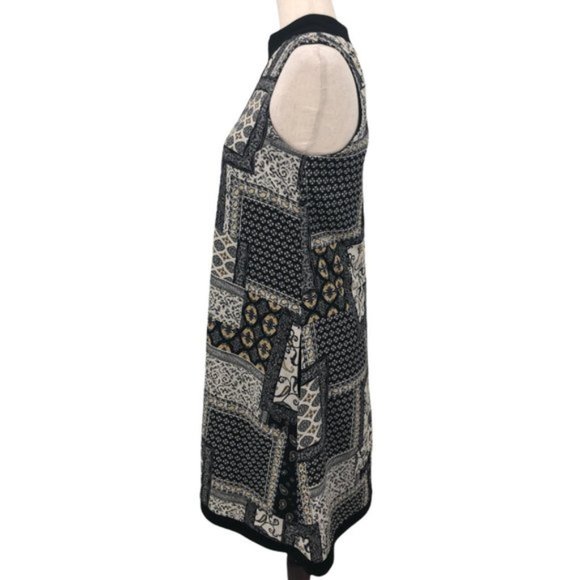 Mock Neck Paisley Shift Dress Tunic Top 4 - Picture 5 of 12